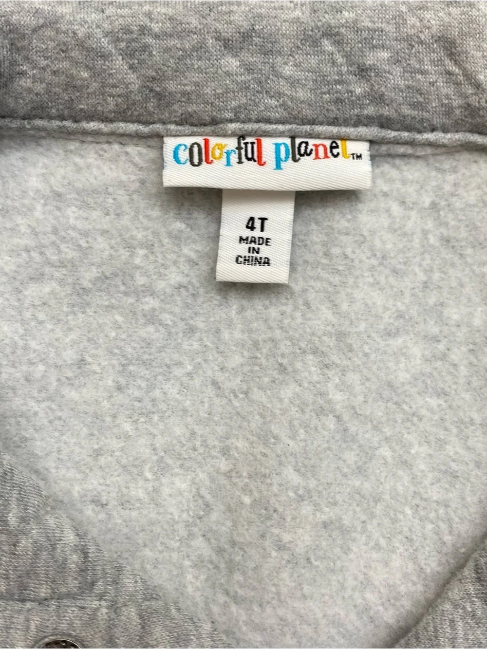 Colorful Planet Toddler Gray Quilted Knit Snap-Up Shirt Jacket Shacket 4T
